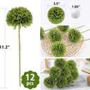 Rowfad 12 Pcs Artificial Chrysanthemums Flowers Green Flowers Silk Fake Mums Flowers for St Patricks Day Outdoor Wedding Table Centerpiece Home Decor (12, Green)