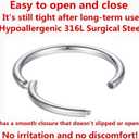 ORANGELOVE Hypoallergenic Nose Rings 20G 18G 16G 14G 12G 10G 8G 316l Surgical Steel Septum Jewelry Hinged Segment Ring Body Piercing Nose Hoop Lip Rings Nose Helix Cartilage Rook Earrings