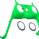 eXtremeRate Neon Green Decorative Trim Shell Compatible with PS5 Controller, Soft Touch DIY Replacement Clip Shell, Custom Plates Cover Compatible with PS5 Controller with Accent Rings
