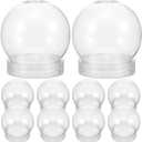 BESTOYARD DIY Snow Globes, 10pcs Clear Plastic Water Globe with Screw Off Cap 4inch Fillable Display Balls Jar for DIY Crafts Home Decoration, 7.00X6.00X6.00CM, Transparent