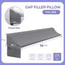 Vekkia Full Size Bed Wedge Pillow for Headboard/Bed Wedge Gap Filler/Mattress Gap Filler/Wedge Pillow to Close the Gap (0-6") Between Your Headboard and Mattress, (Grey 54"x10"x7")