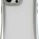 Cute Electroplated Silver Cat Ears Clear Phone Case Compatible with iPhone Case (Silver, for iPhone 15 Pro Max)