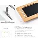 ELETIUO Adjustable Tablet Stand with Pencil&Charger Cable Slot,Bamboo Wooden Stand with Multiple Angles,Organizer Desktop Holder for Drawing,Compatible with ipads(Support to 9.7-11" Devices)