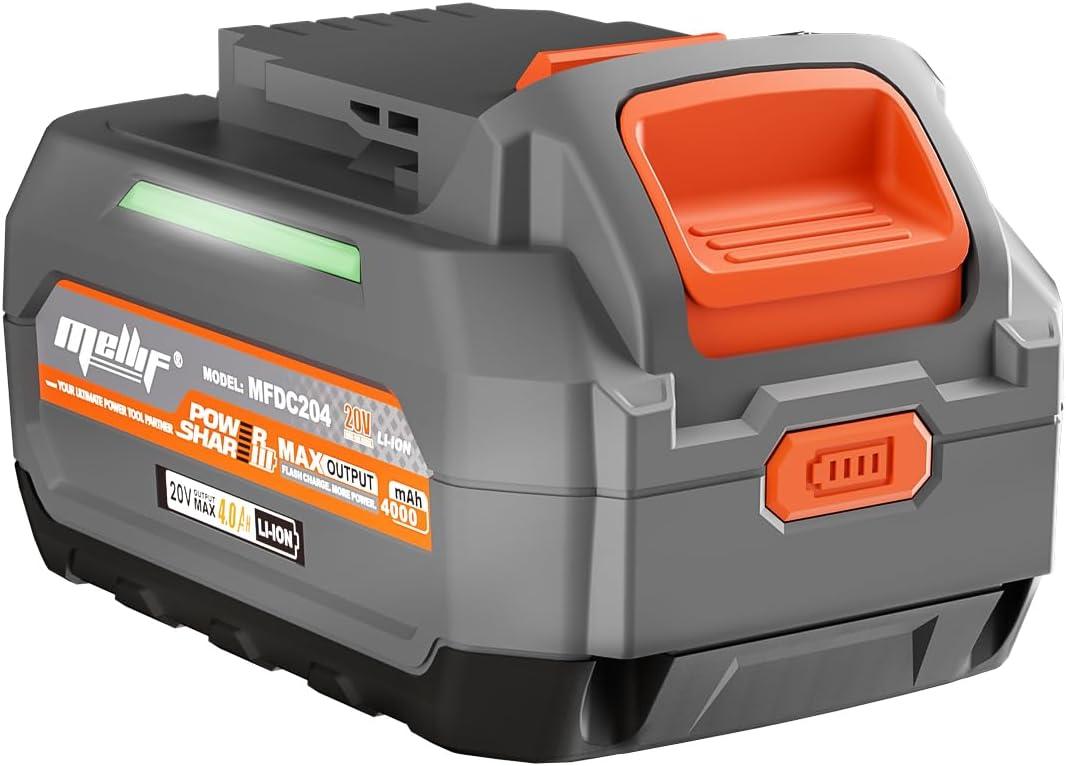 Mellif 20V 4.0Ah Lithium-Ion Battery Pack Replacement Compatible with Dewalt 20V Cordless Power Tools Tools, 10C / 40Amps, Overload & Over-Voltage Protection, Rechargeable, LED Indicator