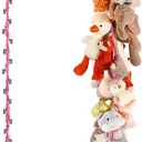 CERETIA 80" 2-Pack Cotton Hanging Storage Chain For Stuffed Animals Storage with 20 Metal Clips, Stuffed Animal Organizer Chain for Wall Corner Nursery Play Room, Pink