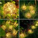Honoson 3.9 Inch Solar Globe Lights Outdoor - Waterproof Cracked Glass Balls for Lawn Patio Yard Backyard Decorations, Warm White Solar LED Lights with Easy Installation,Durable Design (12 Pcs)