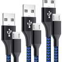 3pcs PS4 Controller Charger Cable for Xbox One Controller,Micro USB Cable PS4 Charging Cord for PlayStation 4 Charger Dualshock PS 4 Slim/Pro,Braided Data Sync Play Wire for Xbox One S/X 6FT