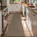 Uphome Long Hallway Runner Rug, 2x8 Washable Boho Kitchen Rug Runner, Non Slip Braided Cotton Famhouse Entryway Runner Rug Low Pile, Stain Resistant Floor Runner for Hallways Bedroom, Black/ Natural