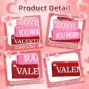 4 Pcs Valentine's Day Wooden Tiered Tray Decor, Love Truck Decorations Gifts for Lover Wife Husband Boyfriend Girlfriend, Valentine Table Centerpiece for Home Kitchen Bedroom Decor (Deep Pink)