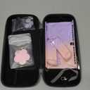 DLseego Pink and Purple Switch Case Set Gradient Carrying Case with 10 Slots Cute Protective Dockable Hard Shell with 4PCS Glitter Cat Paw Thumb Grips Caps and 1PC Flower Blossom Chain For Switch 2017