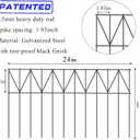 5 Pack 24" L x 15" H Animal Barrier Fence, Underground No Dig Fence Patented Product, 5.5mm Galvanized Stakes with 2 inch Spacing, Anti Digging for Dogs, Total 10Ft(L) X 15in(H) Black