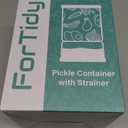 ForTidy Airtight Glass Pickle and Olive Container - 50 OZ Jar with Strainer for Pickle Lover, Kitchen Organization Must-Have Versatile Food Keeper, BPA-Free, Dishwasher Safe (Midnight Blue)