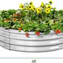 Land Guard Galvanized Raised Garden Bed 2Pcs, Planter Raised Garden Beds Outdoor, Round Clearance Raised Garden Beds for Gardening Vegetables 4x4x1ft……