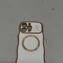 LCHULLE for iPhone 15 Pro Max Case for Women Girls [Compatible with MagSafe] Cute Curly Wave Shape, Magnetic Love Heart Pattern with Camera Lens Cover Luxury Plating Shockproof Phone Case, White