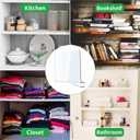 12 Pack Acrylic Shelf Dividers, Clear Shelf Divider for Closet Organization, Closet Shelf Separators for Clothes/Purses, Wood Shelves Organizers in Bedroom, Kitchen, Office, Cabinets, Bathroom Storage