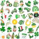 Giegxin 40 Pcs St. Patrick's Day Enamel Pins Bulk Clover Shamrock Brooches Coins Green Beer Hat Horseshoe Backpack Pins St. Patricks Day Gifts Accessories