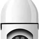 Light Bulb Security Camera, Full-HD 1080P 360 Degree Panoramic 2.4G Wireless WiFi Camera, with Infrared Night Vision & Motion Detection & 2-Way Audio Home Camera for Baby/Elder/Pet