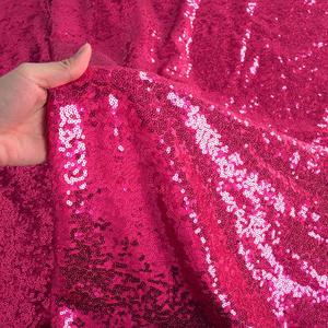 ShinyBeauty Sequin Fabric 70"X50" Fuchsia Glitter Sequin Fabric Hot Pink Quilted Fabric Flip Sequin Fabric Polyester Fabric for Women Dress Party Table Cloth Clothing Fabric Sparkly Fabric Cloth 