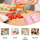 stuuikf 2-Pack Silicone Snack Containers with Cutlery Strap & Double Compartment, Collapsible Box with Secure-Snap Lids for Travel, Office, Picnic (Blue & Pink)