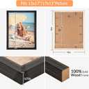 13x17 Wood Frame Black, Rustic Natural Wooden 17x13in Poster Picture Frame, Distressed 13 x 17inch Woodgrain Gallery Photo Frame with HD Plexiglass, Horizontal Vertical Wall Mounting Display 1pcs