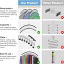 3 Pack Legging Organizer for Closet Hanging, Pants Hangers with Clips Holds 45 Leggings, Shorts, Skirts, Jeans, Hats, Pants Hangers Space Saving Clothes Racks Closet Organizers and Storage, Black