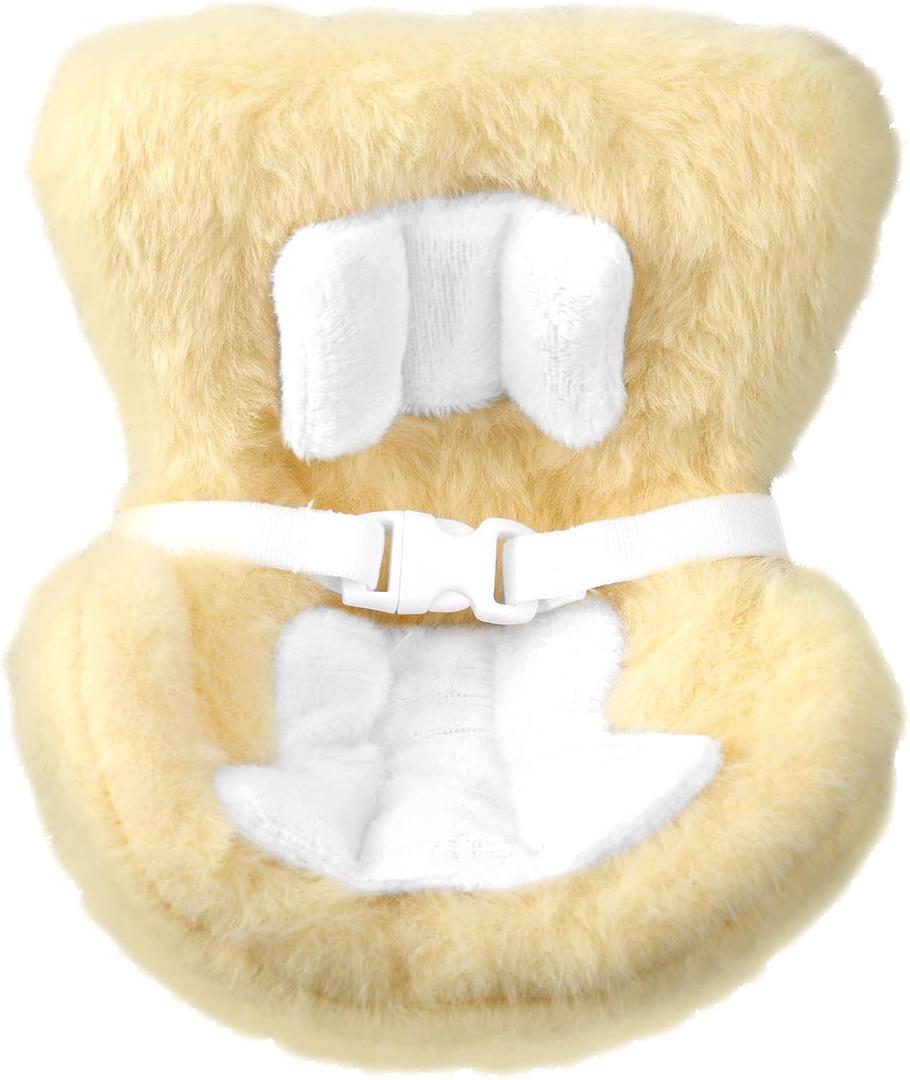 6 x Car Seat for Dolls, Cute Car Seat with Clip Box and Safety Belt Soft Furry Cushions Ideal Decorative Accessories for Air Vent Clip and Desktop Stand(Apricot)