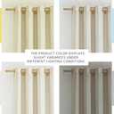 NICETOWN Natural Linen Curtains 84 inch Long 2 Panels Set, Grommet Top Thick Linen Burlap Semi Sheer Vertical Drapes Privacy Assured with Light Filtering for Bedroom/Living Room, W55 x L84