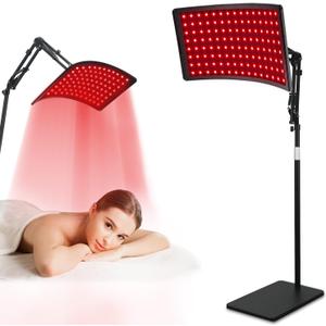 Red Light Therapy Lamp for Body, Infrared Light Therapy with Stand - 660nm Red Light &850nm Near Infrared Light Device for Body Skin Care Red Light Mask for Face and Neck(Ivory Black)