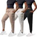 Common Stitch 3 Pack Sweatpants Women - Womens Sweatpants with Pockets, Fleece Womens Joggers, Yoga Pants, Size: Medium