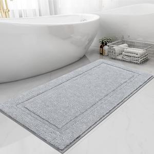 SHACOS Super Soft Bathroom Rugs Runner 20x47 inch Non Slip Washable Long Bath Rugs Bath Mats for Bathroom Floor Tub Shower Decor Accessories, Grey 1'8" x 3'11"