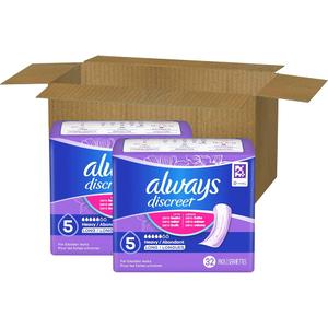 Always Discreet, 32 Count x 2 Packs (64 Count Total)