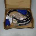 Kanayu 30A to 110V 15/20A RV Generator Adapter Cord Compatible with NEMA L14-30P to 4X 5-15R/5-20R or 6-15/6-20R, 4 Prong Locking Generator Plug to 15/20A Household Regular Connector 2FT, ETL Listed