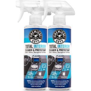 Chemical Guys Total Interior Cleaner & Protectant  Chemical Guys Interior Cleaner, Cleans & Protects Leather, Vinyl, Plastic, Rubber, Glass with a Streak-Free Finish  16 Fl Oz (Pack of 2)