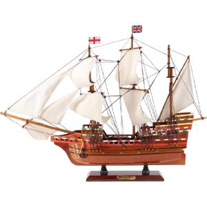 23" Wooden Mayflower Sailing Ship Model, Nautical Decor for Home, Thanksgiving Gift, Sailboat Decor, Maritime Gift, Nautical Christmas Boat Present