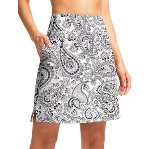 Viodia 18" Skorts for Woman with Pockets High Waisted Golf Tennis Skirts Knee Length Long Skort for Women Dressy Casual M