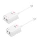 Uvital in-Line DSL Filter Splitter, ADSL Splitter Filter, DSL Filter for Landline Phone, RJ11 6P2C Male to 2 Female Telephone DSL Modem, White (2PC)