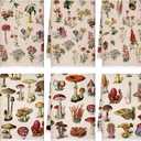Boyiee Set of 6 Vintage Kitchen Towels Cottage Core Mushroom Dishtowels Wildflower Plants Tea Hand Towels 24"x16" Absorbent Floral Dishcloths for Holiday Kitchen Bathroom Farmhouse Housewarming Gifts