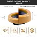 Extra Thick Toilet Wax Ring Kit with Flange and Bolts for Floor Outlet Toilets New Install or Re-seat, Fits 3-inch or 4-inch Waste Lines