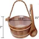 Red Cedar Sauna Bucket and Ladle, with Sauna Hat and Seat Pad, 6L (1.6 Gallons) Wooden Sauna Water Bucket for Sauna Room and Spa Room Sauna Accessory