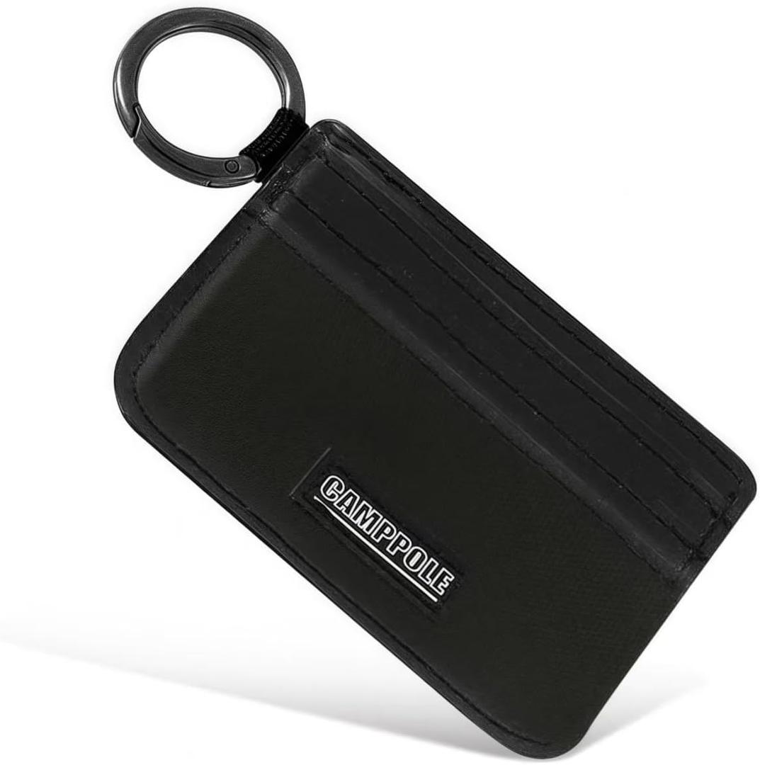 Credit Card Holder for Women, Card Holder Wallet, Card Case Wallet, Minimalist Wallet, Small Wallets with Keychian, Slim Front Pocket Wallets (Black)