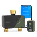 Diivoo 2 Zone WiFi Brass Sprinkler Timer, Smart Hose Water Timer with Remote APP Control, Compatible with Alexa & Google Home, 12 Irrigation Schedules, Rain Delay & Manual Mode for Garden, Lawn, Yard