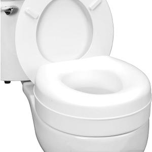 HealthSmart Raised Toilet Seat Riser That Fits Most Standard (Round) Toilet Bowls for Enhanced Comfort and Elevation with Slip Resistant Pads, 15.7 x 15.2 x 6.1"