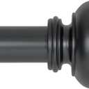 Ivilon Drapery Window Curtain Rod - Knob Design, 1 Inch Rod, 72 to 144 Inch. Black