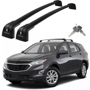 Roof Rack Cross Bars Compatible with Chevrolet Chevy Equinox 2018 2019 (Roof Rails with Fixed Point), Adjustable Aluminum 300 LBS Anti-Theft Lock Cargo Carrier Crossbar for Bike, Snowboard, Luggage