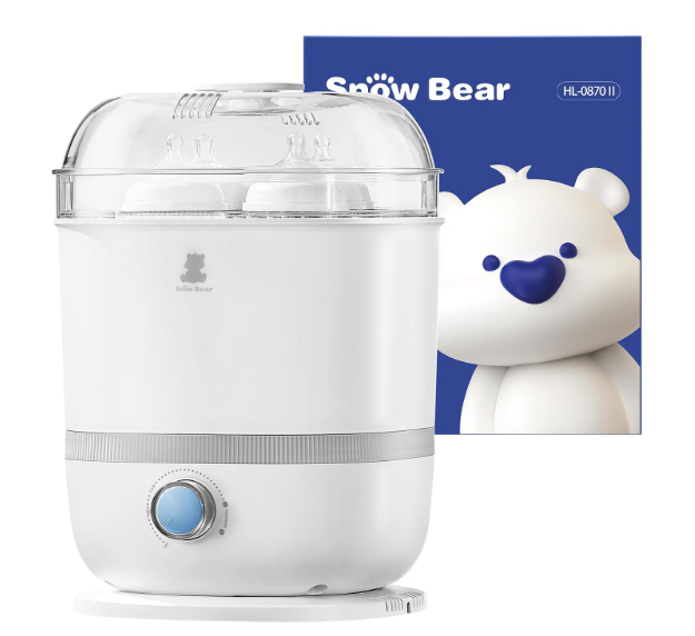 Snow Bear Baby Bottle Sterilizer and Dryer, 6-in-1 Electric Steam Bottle Sterilizer for Baby Bottle & Pacifiers, Breast Pump Parts, Large Capacity 13 Bottles, Fast Drying, Easy to Clean