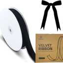 15 Yards Velvet Ribbon 1 Inch Single Face Black Velvet Ribbon Spool Prefect for Wedding, Ribbons for Gift Wrapping, Vintage Christmas Decor Tree Ornaments Wreath Hair Bows, Ribbons for Crafts
