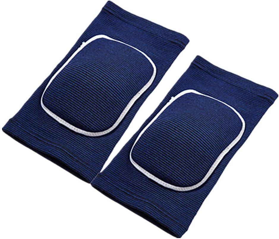 MINILUJIA Soft Breathable Knee Pads for Kid Elastic Nonslip Sponge Sleeves Flexible Children Knee Support Protector Sleeves Cover One Pair (Medium, Blue)