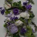 2 Pack Artificial Peony Flower Garland - 6ft Silk Peony Garland Flowers Vine Purple and White Peony Silk Roses Flowers for Wedding Arch Party Table Decoration