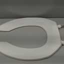 BEMIS 1955SSCT Commercial Open Front Plastic Toilet Seat, Heavy Duty Industrial No Slam Seat without Lid, Secure Installation, Made in USA, Elongated, White