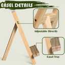 3 Pack Tabletop Easel for Painting, 11 inch Paint Stand with 10pcs Easel Papers, Mini Painting Easel for Kids Students and Adults, Small Wooden Table Top Easels Stand for Painting